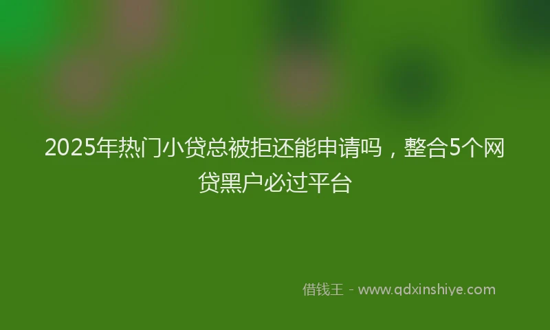 2025年热门小贷总被拒还能申请吗，整合5个网贷黑户必过平台