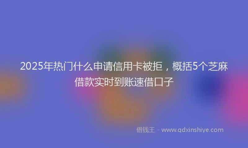 2025年热门什么申请信用卡被拒，概括5个芝麻借款实时到账速借口子