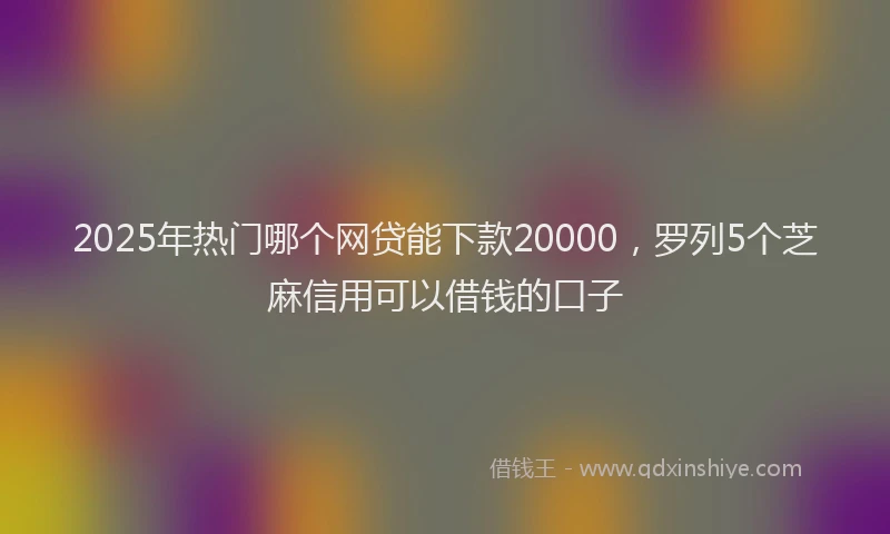 2025年热门哪个网贷能下款20000，罗列5个芝麻信用可以借钱的口子