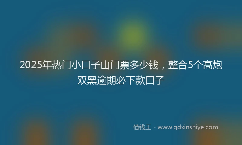 2025年热门小口子山门票多少钱，整合5个高炮双黑逾期必下款口子