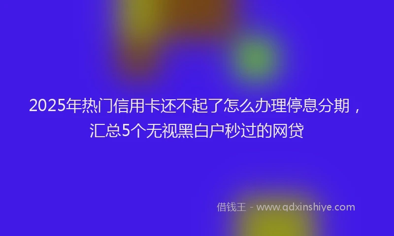 2025年热门信用卡还不起了怎么办理停息分期，汇总5个无视黑白户秒过的网贷