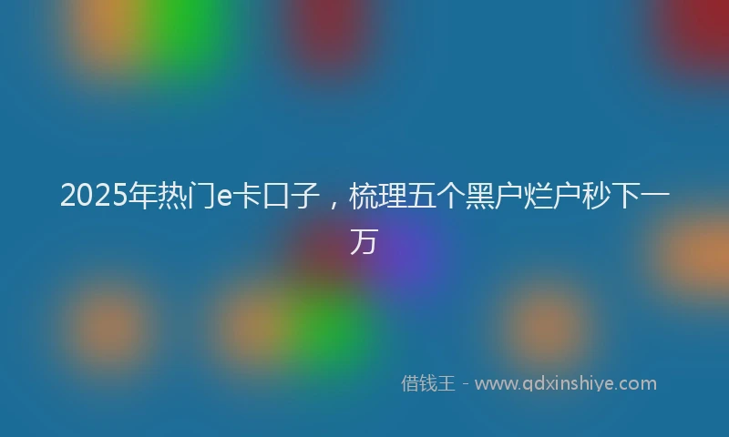 2025年热门e卡口子，梳理五个黑户烂户秒下一万