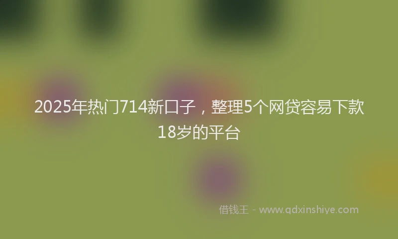 2025年热门714新口子，整理5个网贷容易下款18岁的平台