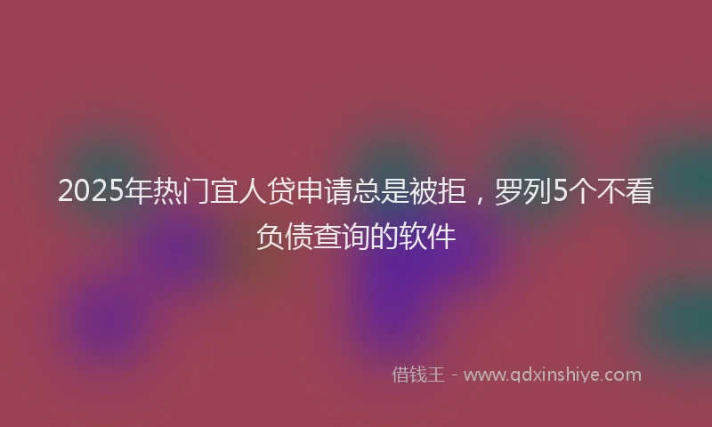 2025年热门宜人贷申请总是被拒，罗列5个不看负债查询的软件