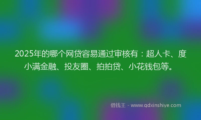 2025年的哪个网贷容易通过审核有：超人卡、度小满金融、投友圈、拍拍贷、小花钱包等。