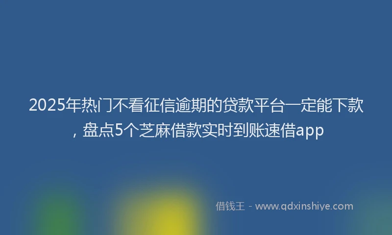 2025年热门不看征信逾期的贷款平台一定能下款，盘点5个芝麻借款实时到账速借app