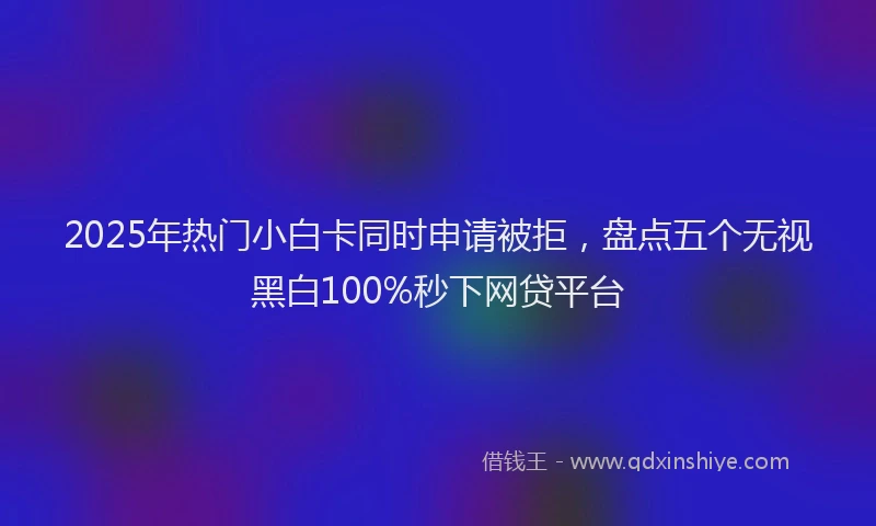 2025年热门小白卡同时申请被拒，盘点五个无视黑白100%秒下网贷平台