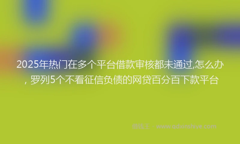 2025年热门在多个平台借款审核都未通过,怎么办，罗列5个不看征信负债的网贷百分百下款平台