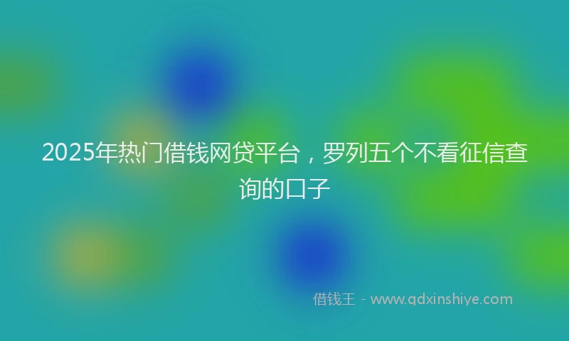 2025年热门借钱网贷平台，罗列五个不看征信查询的口子