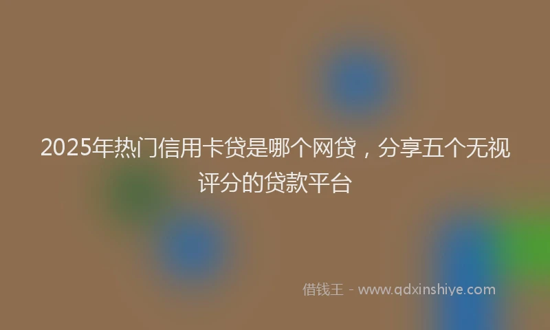 2025年热门信用卡贷是哪个网贷，分享五个无视评分的贷款平台
