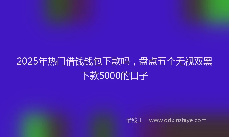 2025年热门借钱钱包下款吗，盘点五个无视双黑下款5000的口子