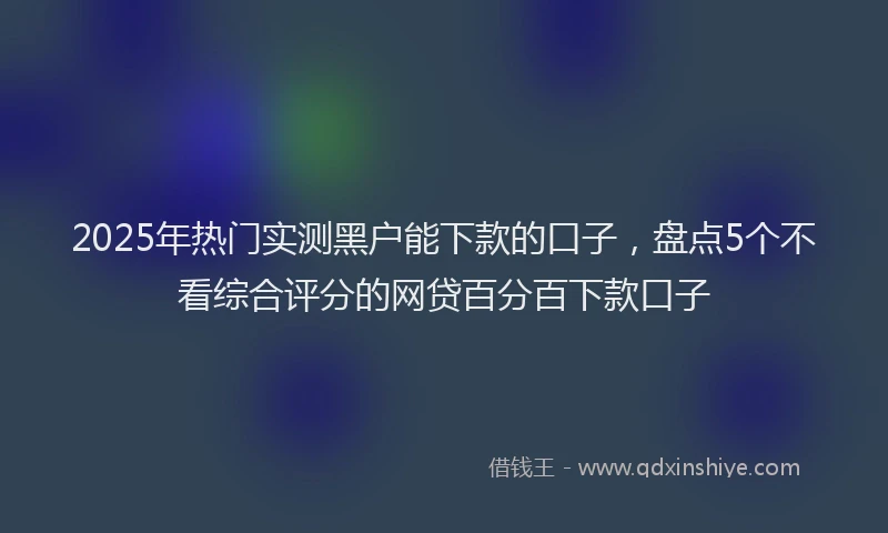 2025年热门实测黑户能下款的口子，盘点5个不看综合评分的网贷百分百下款口子