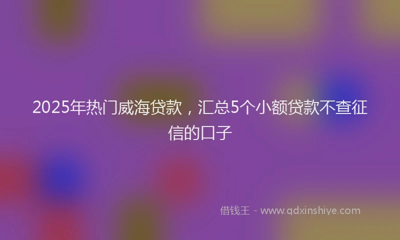 2025年热门威海贷款，汇总5个小额贷款不查征信的口子