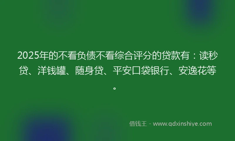 2025年的不看负债不看综合评分的贷款有：读秒贷、洋钱罐、随身贷、平安口袋银行、安逸花等。
