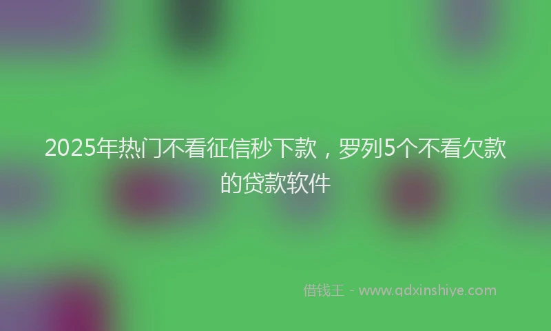 2025年热门不看征信秒下款，罗列5个不看欠款的贷款软件