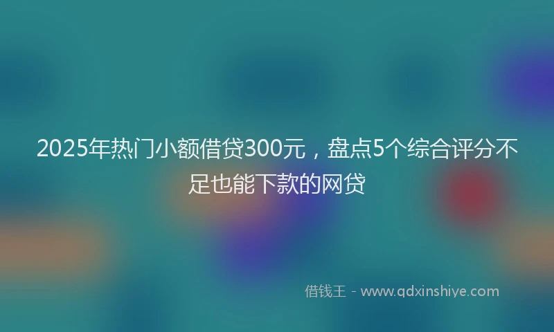2025年热门小额借贷300元，盘点5个综合评分不足也能下款的网贷