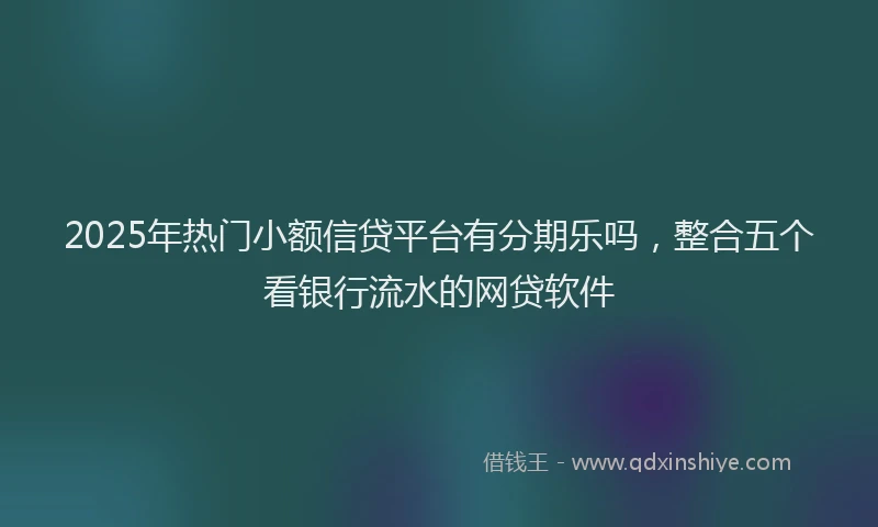 2025年热门小额信贷平台有分期乐吗，整合五个看银行流水的网贷软件