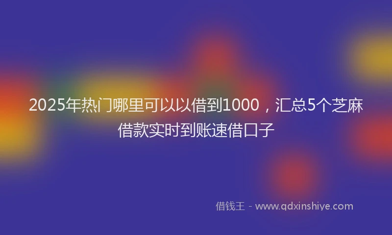 2025年热门哪里可以以借到1000，汇总5个芝麻借款实时到账速借口子