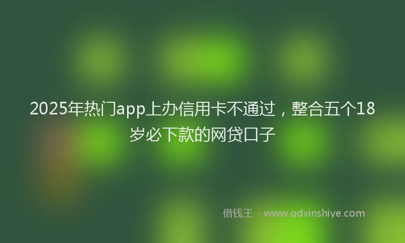 2025年热门app上办信用卡不通过，整合五个18岁必下款的网贷口子