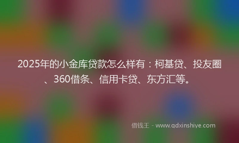 2025年的小金库贷款怎么样有：柯基贷、投友圈、360借条、信用卡贷、东方汇等。