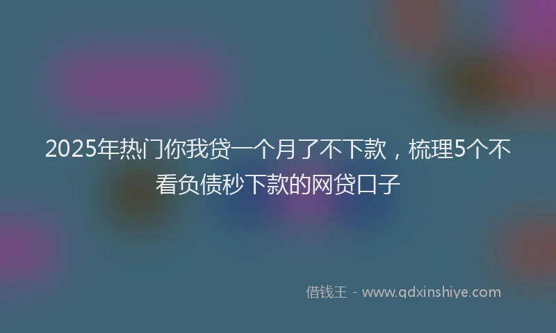 2025年热门你我贷一个月了不下款，梳理5个不看负债秒下款的网贷口子