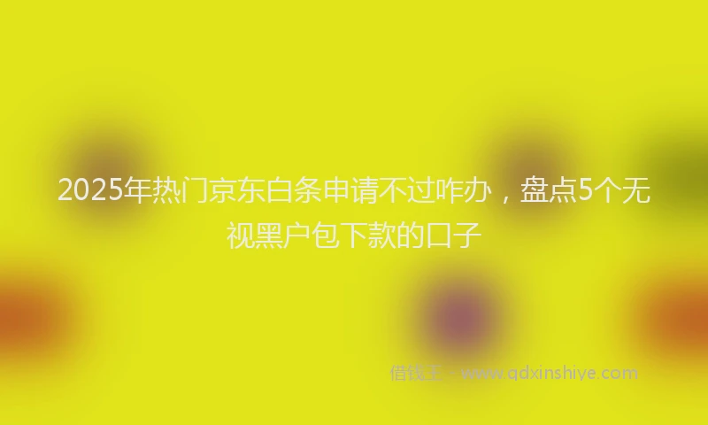 2025年热门京东白条申请不过咋办，盘点5个无视黑户包下款的口子