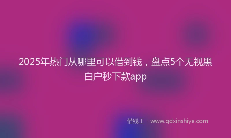 2025年热门从哪里可以借到钱，盘点5个无视黑白户秒下款app