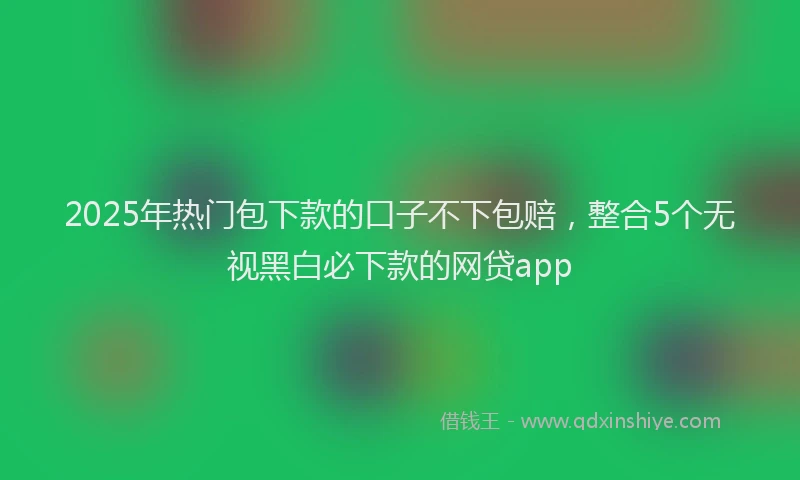 2025年热门包下款的口子不下包赔，整合5个无视黑白必下款的网贷app