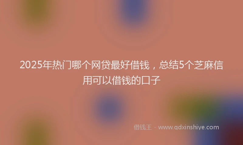 2025年热门哪个网贷最好借钱，总结5个芝麻信用可以借钱的口子
