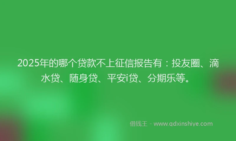 2025年的哪个贷款不上征信报告有：投友圈、滴水贷、随身贷、平安i贷、分期乐等。