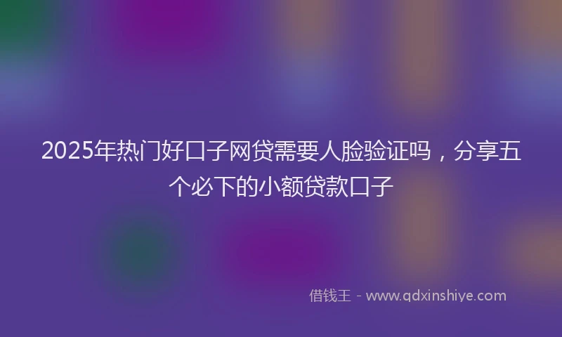 2025年热门好口子网贷需要人脸验证吗，分享五个必下的小额贷款口子