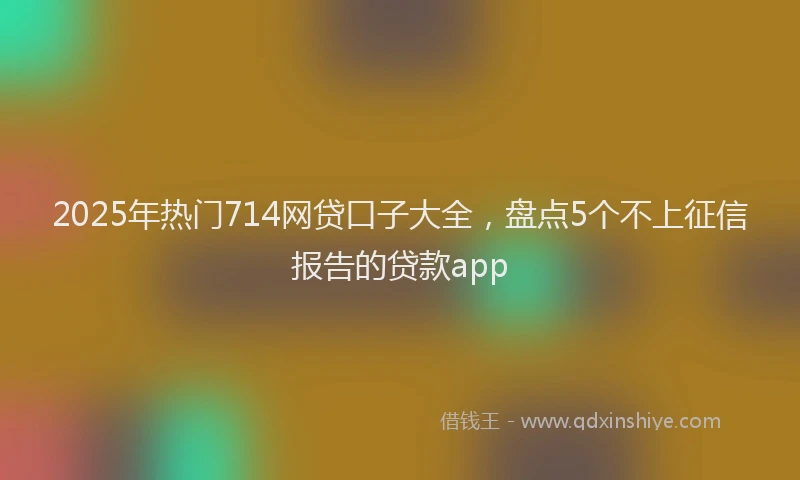 2025年热门714网贷口子大全，盘点5个不上征信报告的贷款app