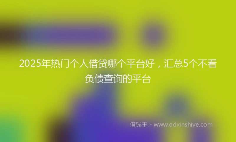 2025年热门个人借贷哪个平台好，汇总5个不看负债查询的平台