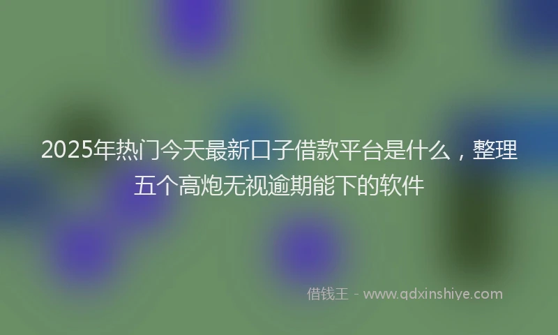 2025年热门今天最新口子借款平台是什么，整理五个高炮无视逾期能下的软件
