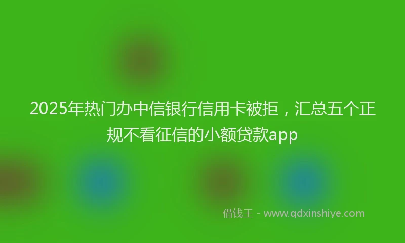 2025年热门办中信银行信用卡被拒，汇总五个正规不看征信的小额贷款app
