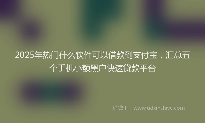 2025年热门什么软件可以借款到支付宝，汇总五个手机小额黑户快速贷款平台