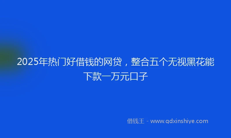 2025年热门好借钱的网贷，整合五个无视黑花能下款一万元口子