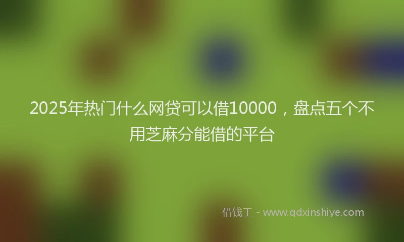 2025年热门什么网贷可以借10000，盘点五个不用芝麻分能借的平台
