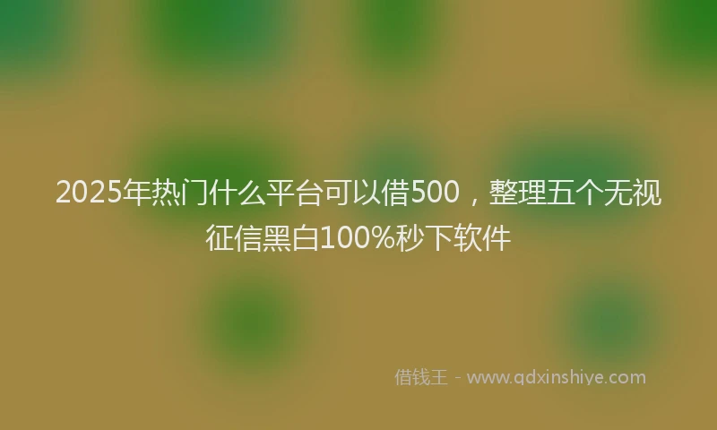 2025年热门什么平台可以借500，整理五个无视征信黑白100%秒下软件