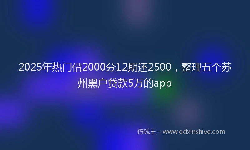 2025年热门借2000分12期还2500，整理五个苏州黑户贷款5万的app