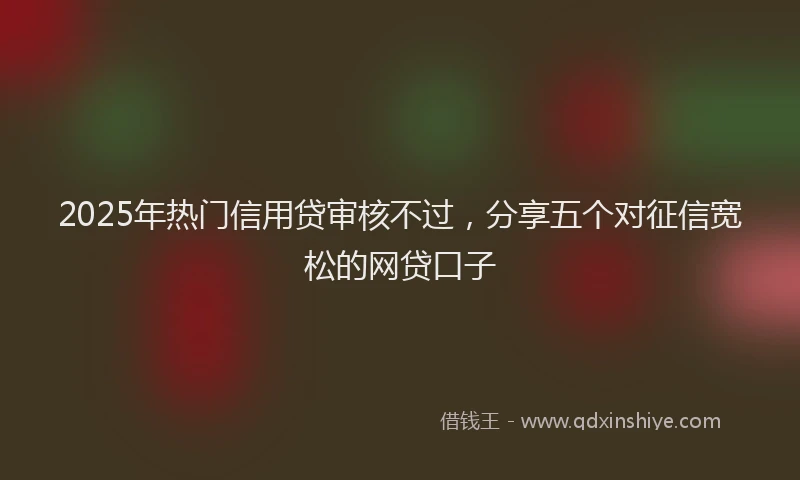 2025年热门信用贷审核不过，分享五个对征信宽松的网贷口子