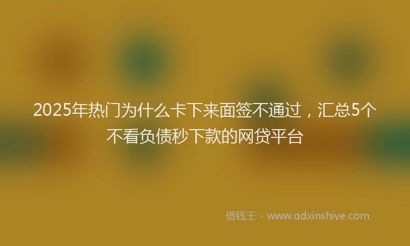 2025年热门为什么卡下来面签不通过，汇总5个不看负债秒下款的网贷平台