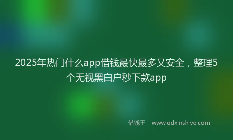 2025年热门什么app借钱最快最多又安全，整理5个无视黑白户秒下款app