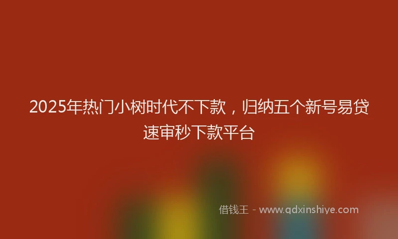 2025年热门小树时代不下款，归纳五个新号易贷速审秒下款平台