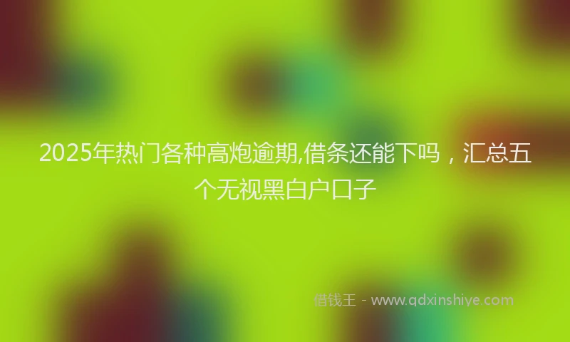 2025年热门各种高炮逾期,借条还能下吗，汇总五个无视黑白户口子