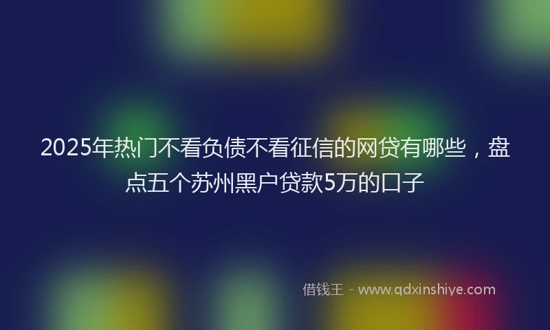 2025年热门不看负债不看征信的网贷有哪些，盘点五个苏州黑户贷款5万的口子