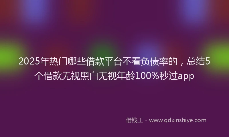 2025年热门哪些借款平台不看负债率的，总结5个借款无视黑白无视年龄100%秒过app