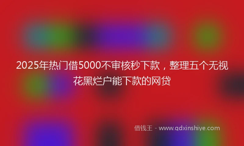 2025年热门借5000不审核秒下款，整理五个无视花黑烂户能下款的网贷