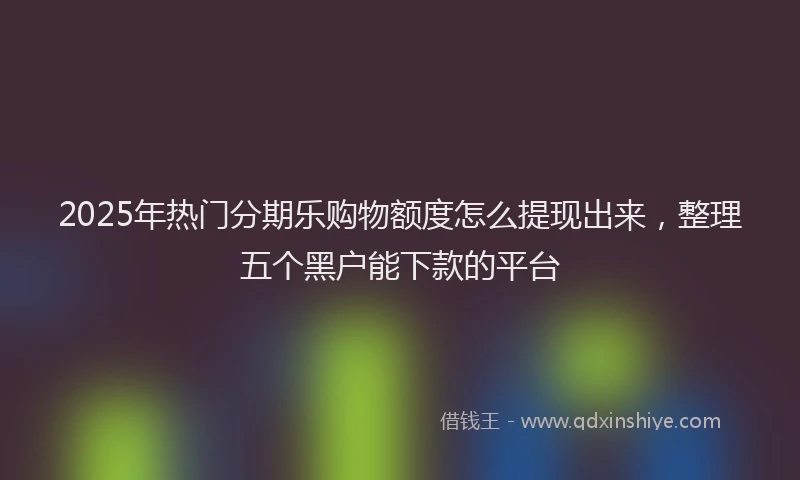 2025年热门分期乐购物额度怎么提现出来，整理五个黑户能下款的平台