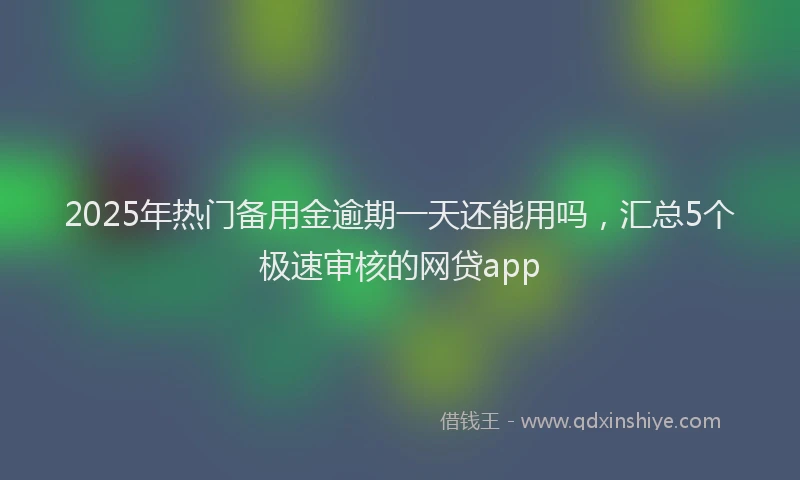2025年热门备用金逾期一天还能用吗，汇总5个极速审核的网贷app